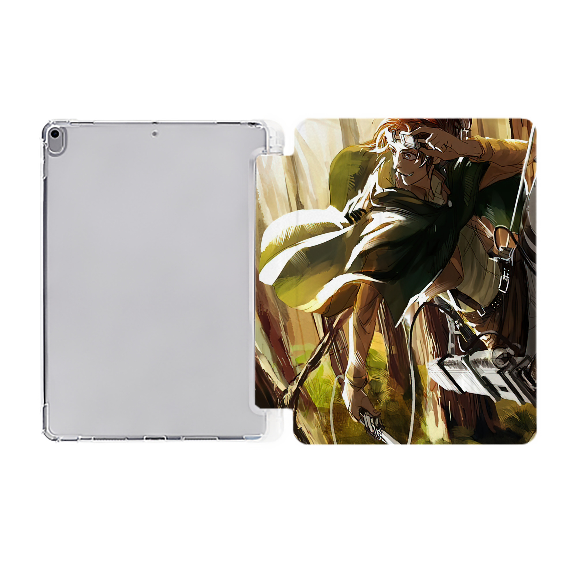（画像用） 進撃の巨人 Attack on Titan IPad ケース ペン収納付き 三つ折りスタンド PUレザー×シリコン 対応機種9.5/10.5/10.9インチ